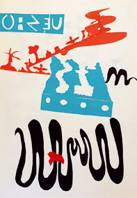 Ulrike Nattermüller, Ohne Titel, 1986/87, Farbige Collage über Stempeldruck, 42,2 x 30 cm, 15 Unikate, Foto: Museumsverein